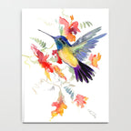 Hummingbird, floral bird art, soft colors Notebook Gallery Image 4