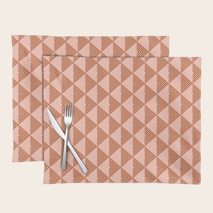 Triangular Lines in Terracotta and Blush Placemat Gallery Image 1