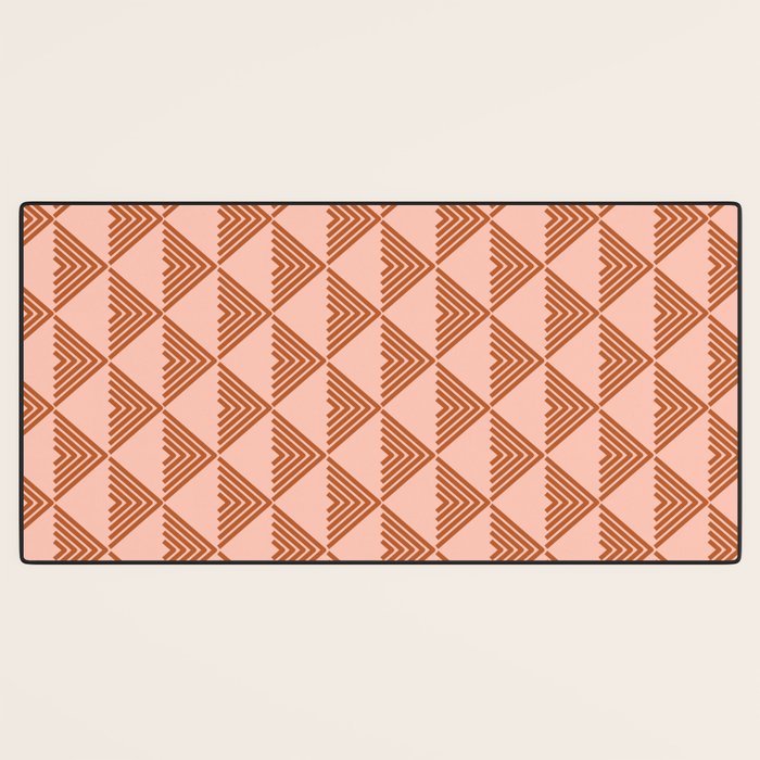 Triangular Lines in Terracotta and Blush Desk Mat Gallery Image 3