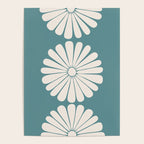Retro Daisy Abstract XXII Teal Green Bold Floral Poster Gallery Image 4