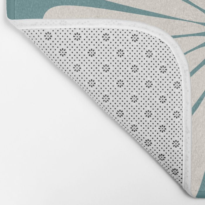 Retro Daisy Abstract XXII Teal Green Bold Floral Bath Mat Gallery Image 2