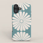 Retro Daisy Abstract XXII Teal Green Bold Floral iPhone Case Gallery Image 1
