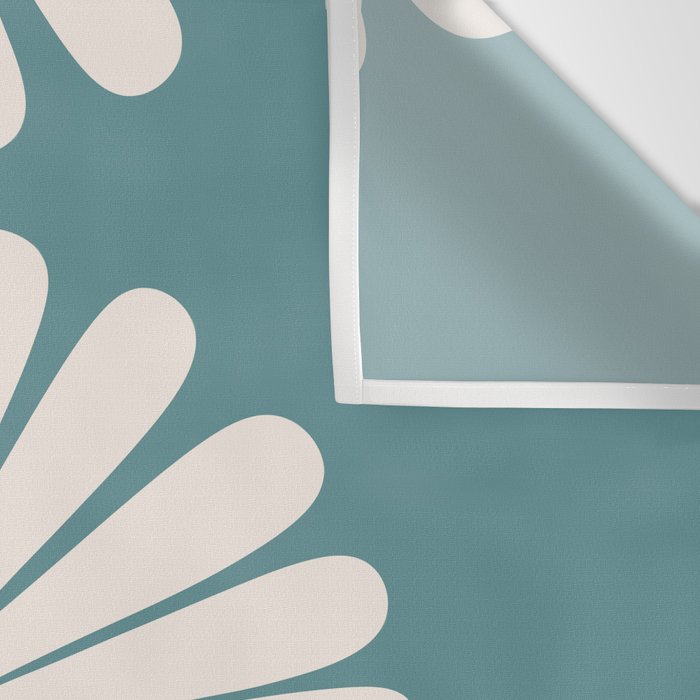 Retro Daisy Abstract XXII Teal Green Bold Floral Wall Tapestry Gallery Image 3