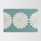 Retro Daisy Abstract XXII Teal Green Bold Floral Rug Gallery Image 2