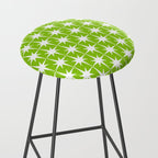 Mid Century Modern Atomic Age Starburst Pattern Lime Green & White Stool Gallery Image 2