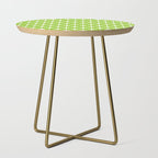 Mid Century Modern Atomic Age Starburst Pattern Lime Green & White Side Table Gallery Image 1