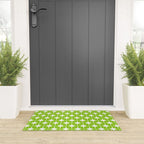 Mid Century Modern Atomic Age Starburst Pattern Lime Green & White Welcome Mat Gallery Image 3