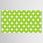 Mid Century Modern Atomic Age Starburst Pattern Lime Green & White Tablecloth Gallery Image 2