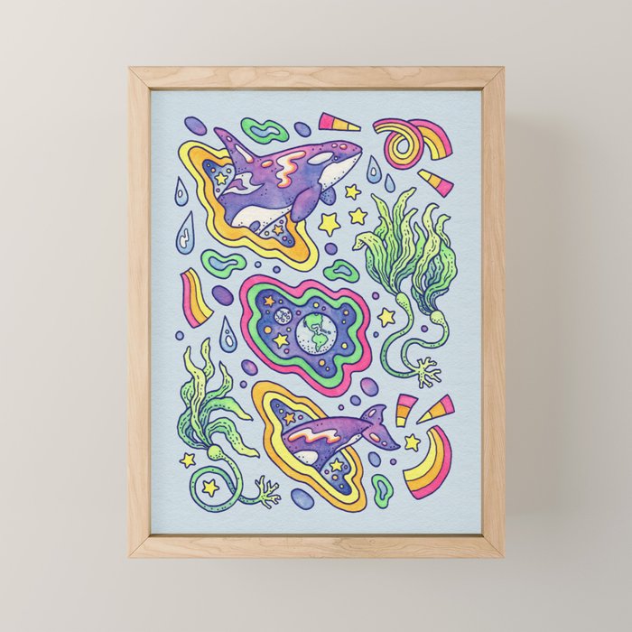 Ocean Portal I: Orca | Whale Space Art Mini Art Print Gallery Image 1
