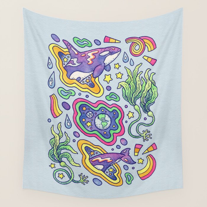 Ocean Portal I: Orca | Whale Space Art Wall Tapestry Gallery Image 4