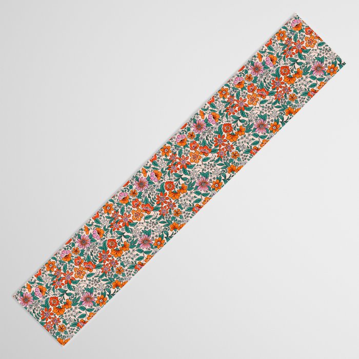 Posey - pink, orange, and teal Table Runner Gallery Image 3