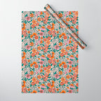 Posey - pink, orange, and teal Wrapping Paper Gallery Image 1