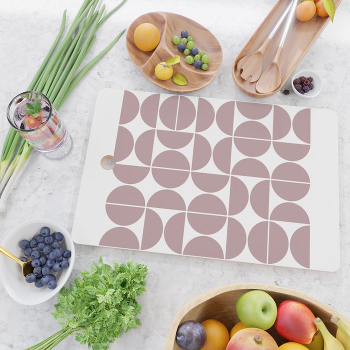 Mid Century Modern Geometric 04 Dusty Pink Cutting Board Gallery Image 2
