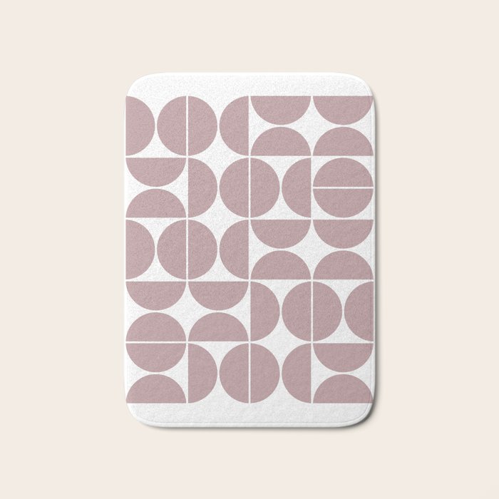 Mid Century Modern Geometric 04 Dusty Pink Bath Mat Gallery Image 1