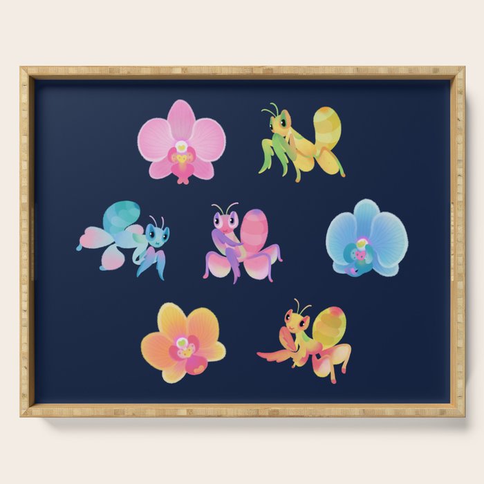 Orchid mantis - Dark Serving Tray Gallery Image 1