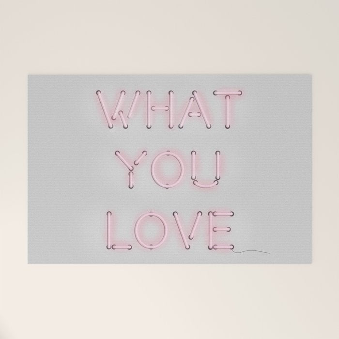 Do what you love, Neon Sign Welcome Mat Gallery Image 1