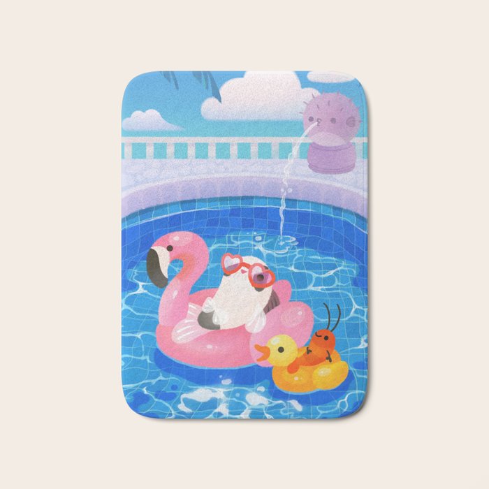 Cory cats in the swimming pool 2 Bath Mat Gallery Image 1