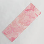 Blush pink abstract watercolor marble pattern Yoga Mat Gallery Image 1