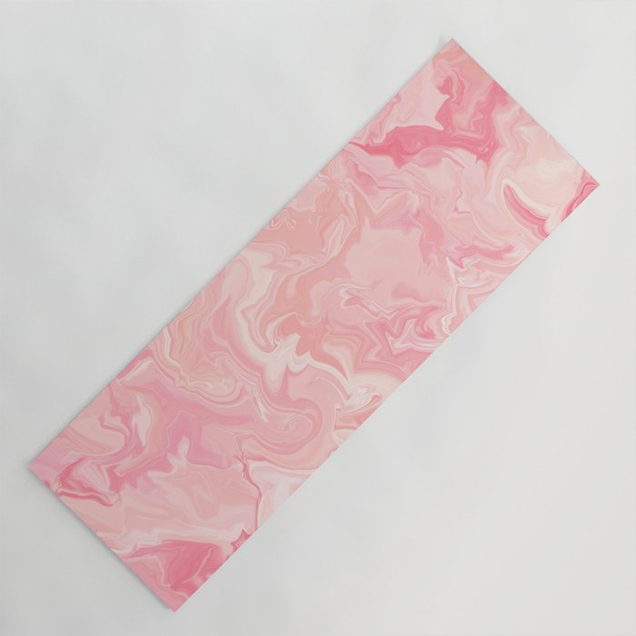 Blush pink abstract watercolor marble pattern Yoga Mat Gallery Image 1