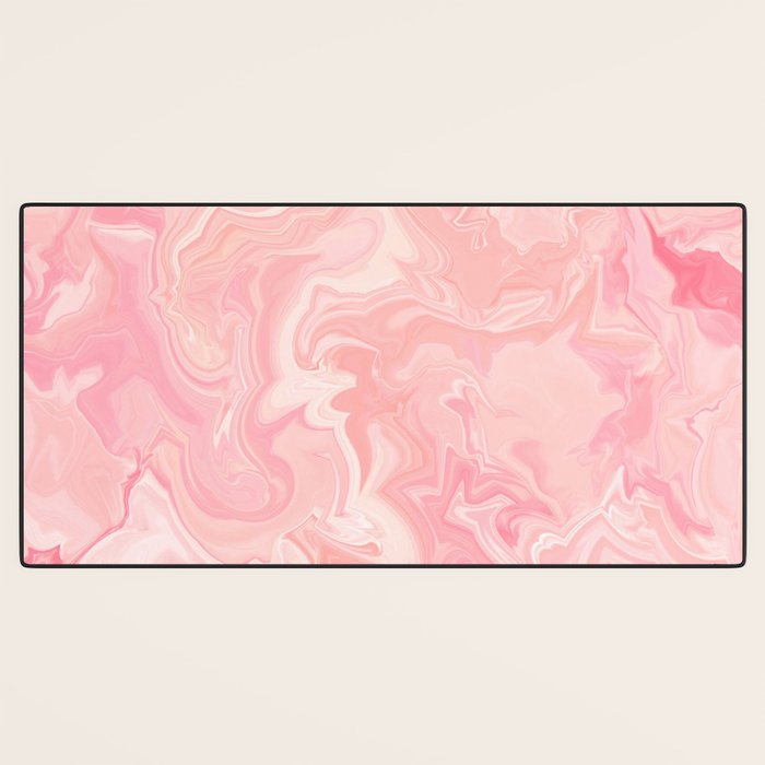 Blush pink abstract watercolor marble pattern Desk Mat Gallery Image 3