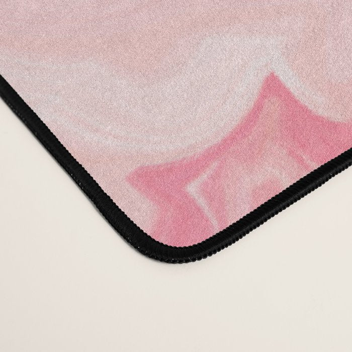 Blush pink abstract watercolor marble pattern Desk Mat Gallery Image 4