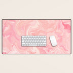 Blush pink abstract watercolor marble pattern Desk Mat Gallery Image 1