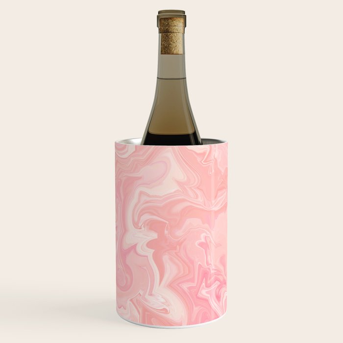 Blush pink abstract watercolor marble pattern Wine Chiller Gallery Image 1