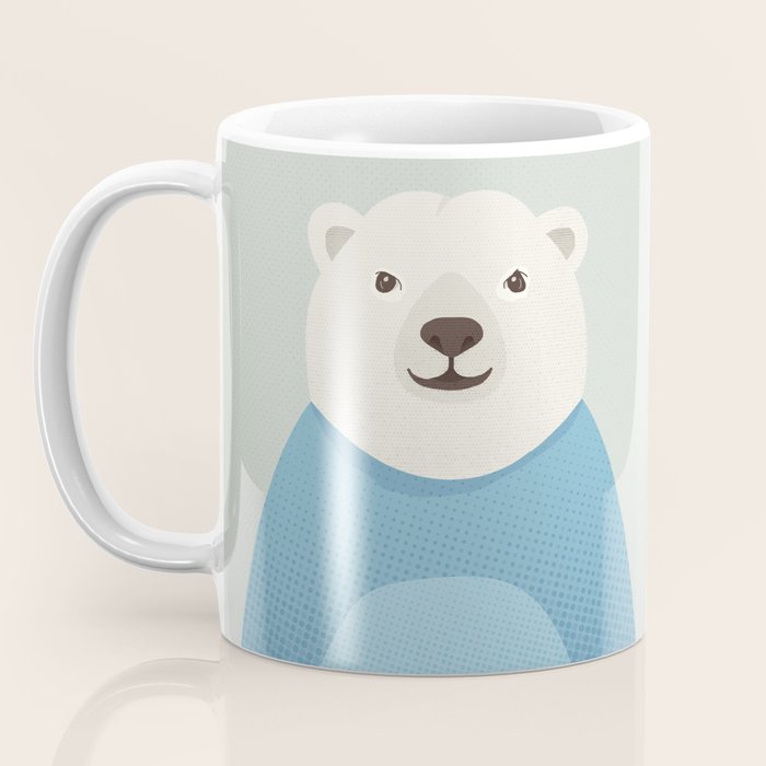 Whimsy Polar Bear, Animal Portrait Coffee Mug Gallery Image 3