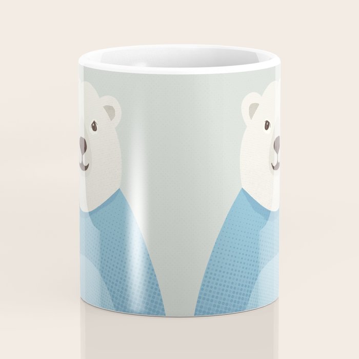 Whimsy Polar Bear, Animal Portrait Coffee Mug Gallery Image 4