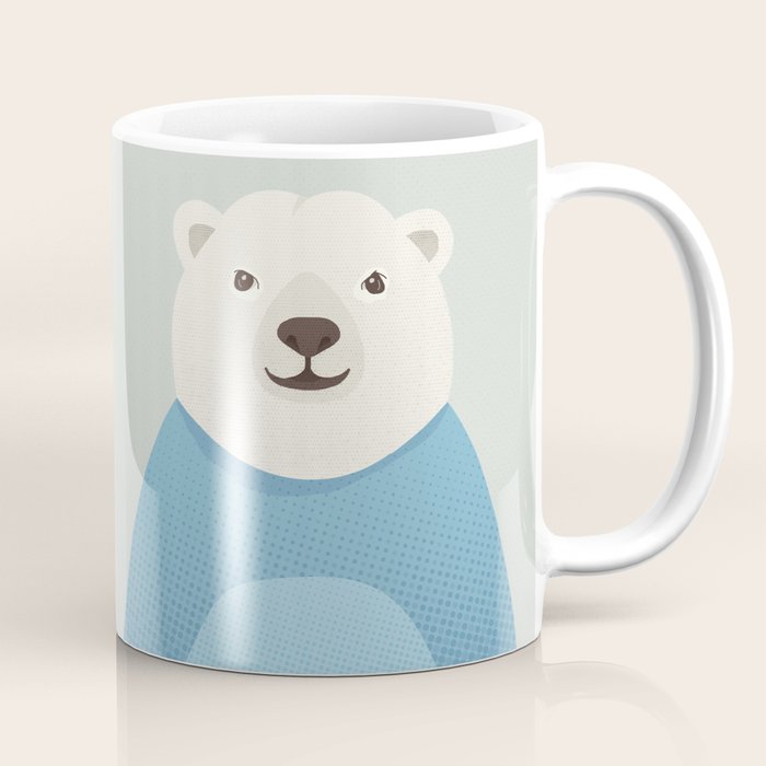 Whimsy Polar Bear, Animal Portrait Coffee Mug Gallery Image 1