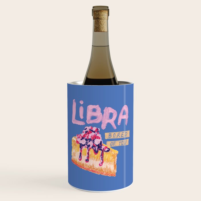 Libra Sign in Warm Blue | Zodiac Series Wine Chiller Gallery Image 1