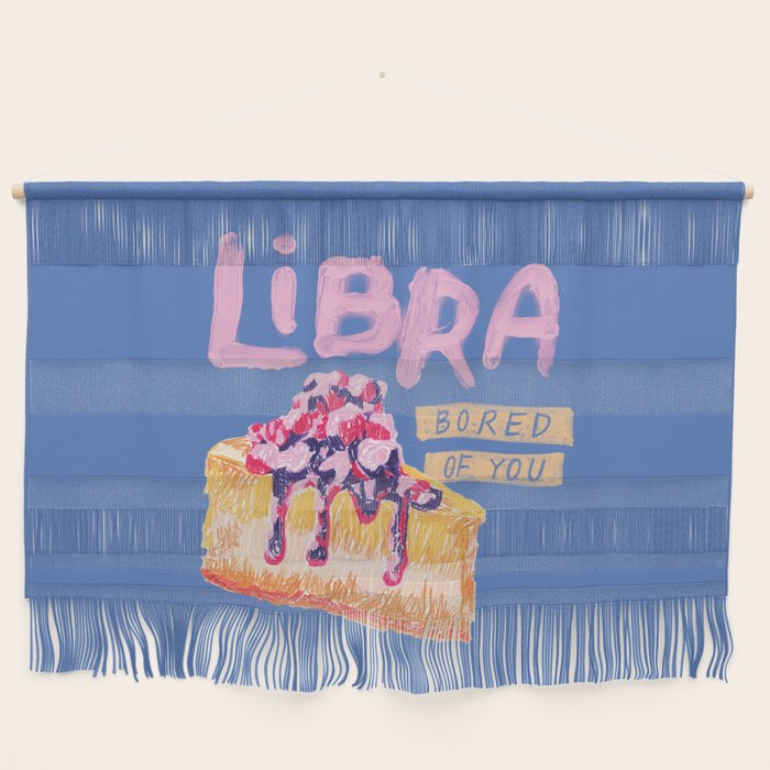 Libra Sign in Warm Blue | Zodiac Series Wall Hanging Gallery Image 1