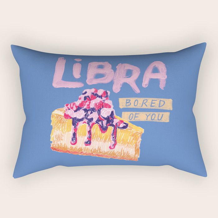Libra Sign in Warm Blue | Zodiac Series Rectangular Pillow Gallery Image 2