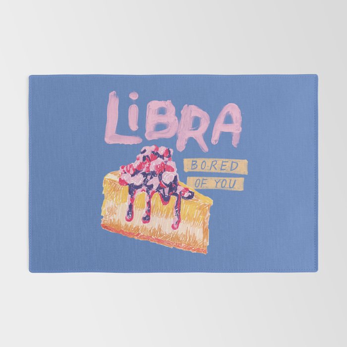 Libra Sign in Warm Blue | Zodiac Series Rug Gallery Image 2