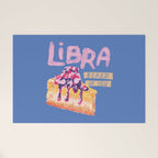 Libra Sign in Warm Blue | Zodiac Series Welcome Mat Gallery Image 1