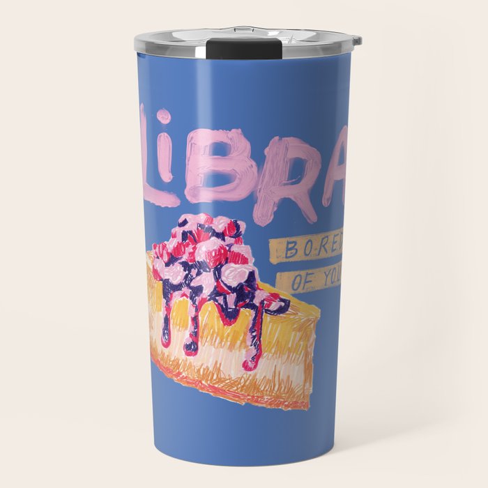 Libra Sign in Warm Blue | Zodiac Series Travel Mug Gallery Image 1