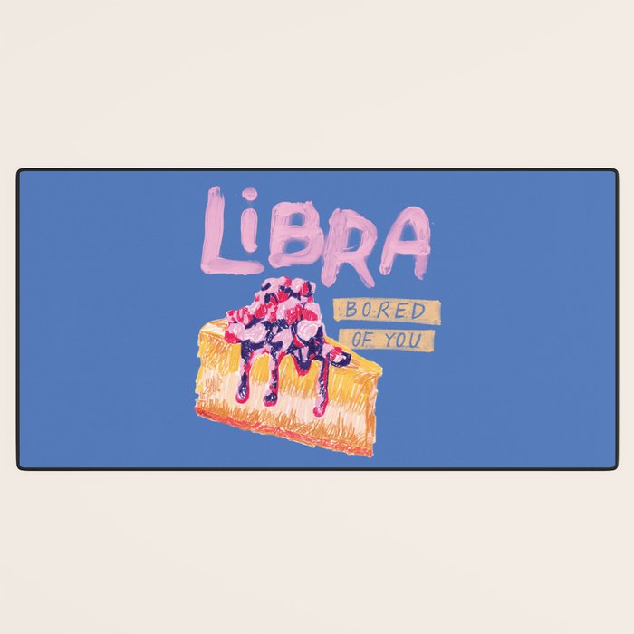 Libra Sign in Warm Blue | Zodiac Series Desk Mat Gallery Image 3