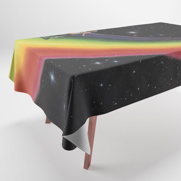 Retro Cosmic Rainbow Roller Skating Tablecloth Gallery Image 1