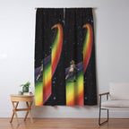 Retro Cosmic Rainbow Roller Skating Window Curtain Gallery Image 5