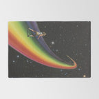 Retro Cosmic Rainbow Roller Skating Rug Gallery Image 2