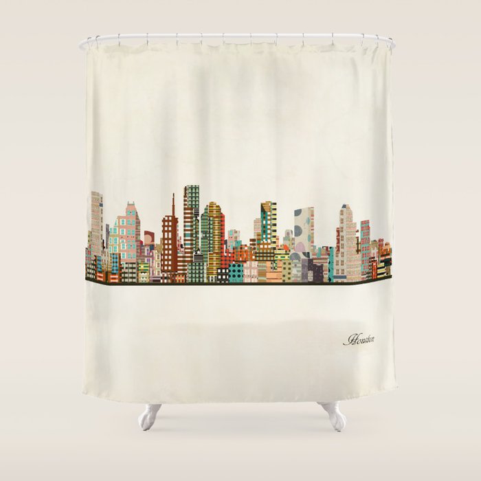 houston texas skyline Shower Curtain Gallery Image 1