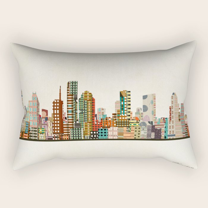 houston texas skyline Rectangular Pillow Gallery Image 1