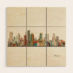 houston texas skyline Wood Wall Art Gallery Image 1