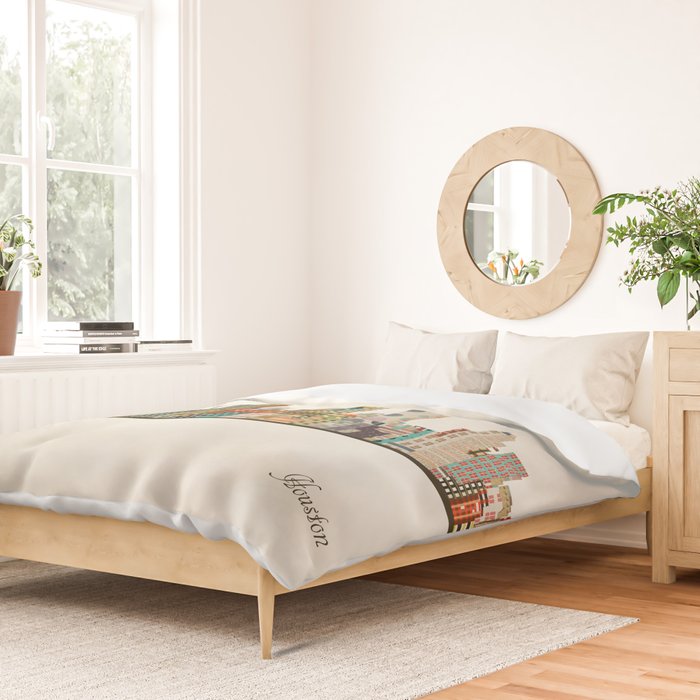 houston texas skyline Duvet Cover Gallery Image 2