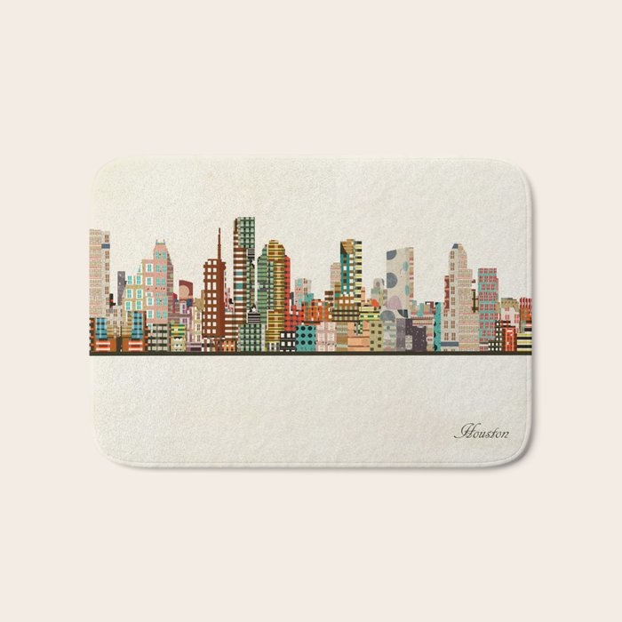 houston texas skyline Bath Mat Gallery Image 1