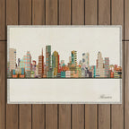 houston texas skyline Outdoor Rug Gallery Image 1