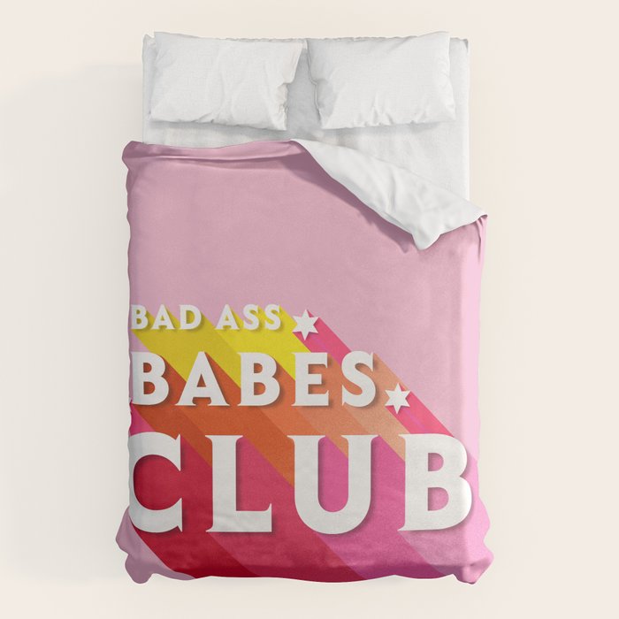 Bad Ass babes club in pink Duvet Cover Gallery Image 6