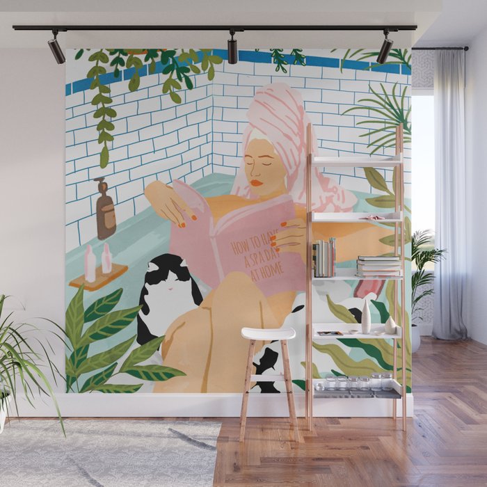 How To Have A Cat Spa Day At Home | Modern Bohemian Home Décor | Pet Bathroom Urban Jungle  Wall Mural Gallery Image 1