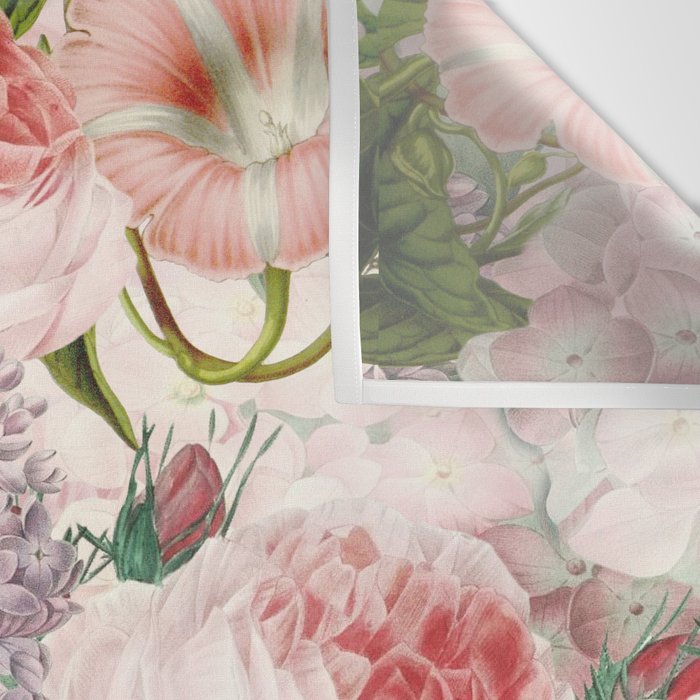 Vintage & Shabby Chic - Pastel Pink Botanical Summer Roses Garden Wall Tapestry Gallery Image 3