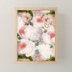 Vintage & Shabby Chic - Pastel Pink Botanical Summer Roses Garden Mini Art Print Gallery Image 1